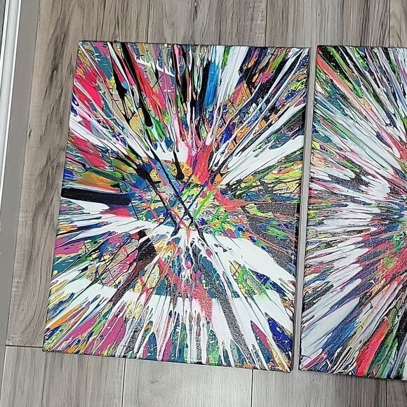 Original 3 piece spin art each one is 12x16 - Picture 10 of 10